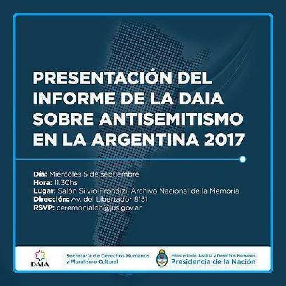 La DAIA presentar el Informe Anual sobre antisemitismo en la Argentina