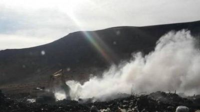 Incendio en el basural de Julia Dufour