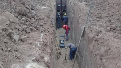 Avanza la obra de agua y cloaca para los vecinos de Rivadavia Banda Sur