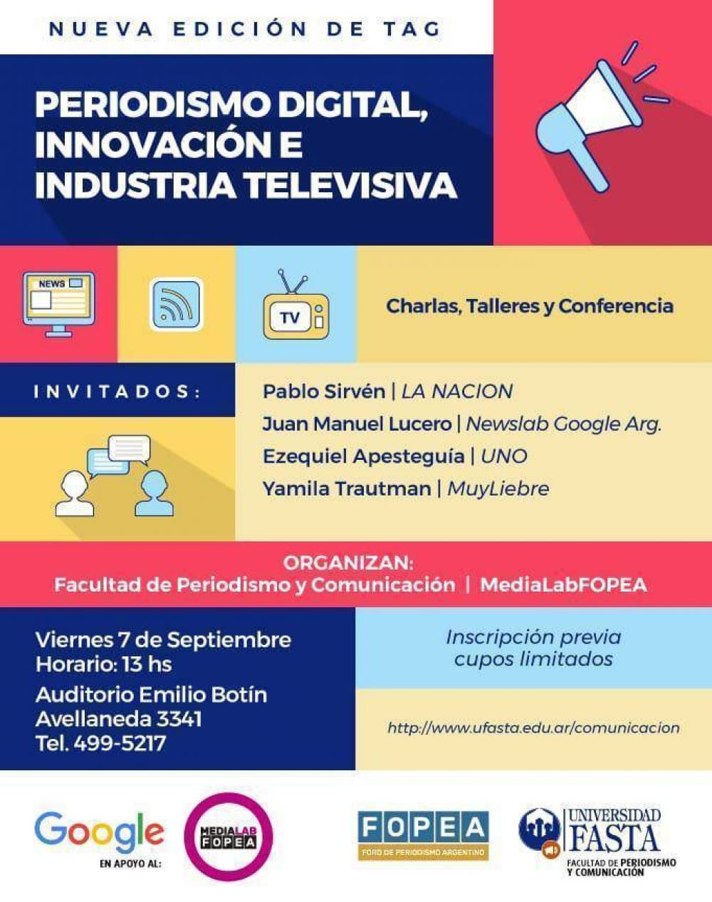 Se desarrollar� jornada con foco en el periodismo digital, la innovaci�n en medios y la industria televisiva