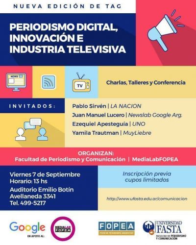 Se desarrollar� jornada con foco en el periodismo digital, la innovaci�n en medios y la industria televisiva
