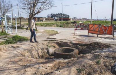 Construyen una c�mara para aliviar el desag�e pluvial de la calle O�Higgins