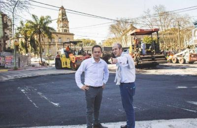 La obra hidr�ulica y de repavimentaci�n en 9 de Julio y Dellepiane entr� en su etapa final