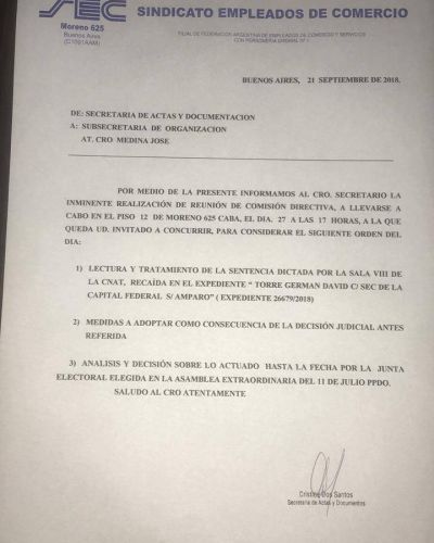 Sica aval� la suspensi�n de las elecciones y Cavalieri convoc� al Consejo Directivo con dudas sobre el futuro