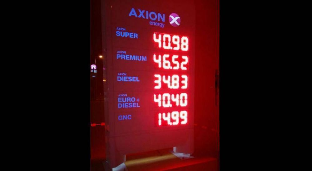 Axion subi los precios de los combustibles 7,7% promedio