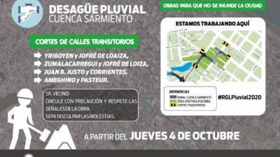 Pluviales 2020: A partir de ma�ana los trabajos se trasladan a calle Jofr� de Loaiza, Yrigoyen, Ameghino y Juan B. Justo