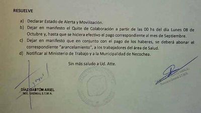 Municipales recortar�n tareas este lunes