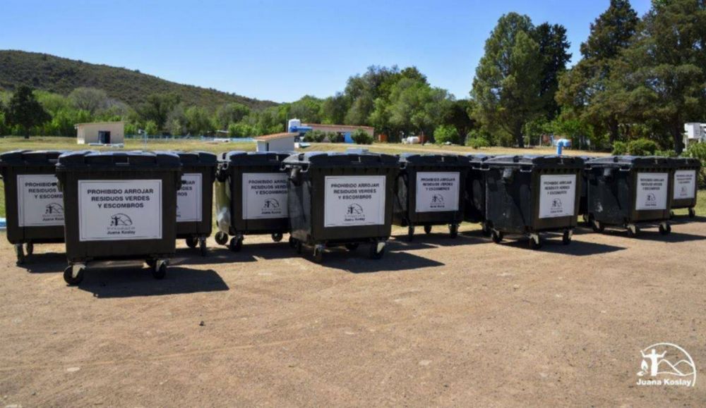 Juana Koslay incorpor 25 contenedores para la recoleccin de residuos