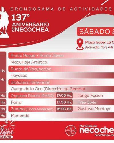 Los festejos por el cumplea�os de Necochea se trasladan a la Plaza Isabel La Cat�lica 