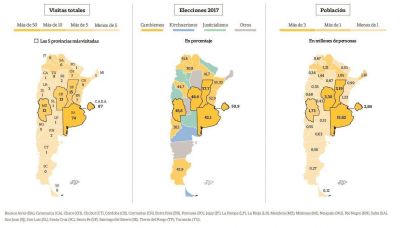 Con l�gica de campa�a: en la gesti�n, casi todos los actos de Macri fueron en las provincias donde recibi� m�s votos