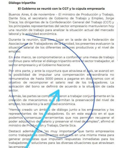 El bono viene con trampa: la letra chica del acuerdo entre el Gobierno y la CGT