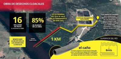 DESECHOS INDUSTRIALES: La obra que garantizar� el volcado al r�o tiene un 85 % de avance