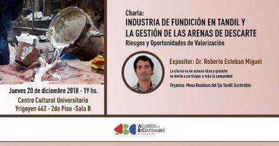 Acuerdo del bicentenario, se realizar� una charla abierta sobre la gesti�n de residuo de la industria de la fundici�n