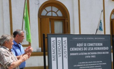 Se�alizaron la Comisar�a de Madariaga como Centro Clandestino de la �ltima dictadura militar