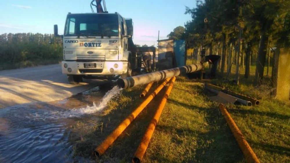 Falta de agua en Necochea: Puerto Quequn don una bomba