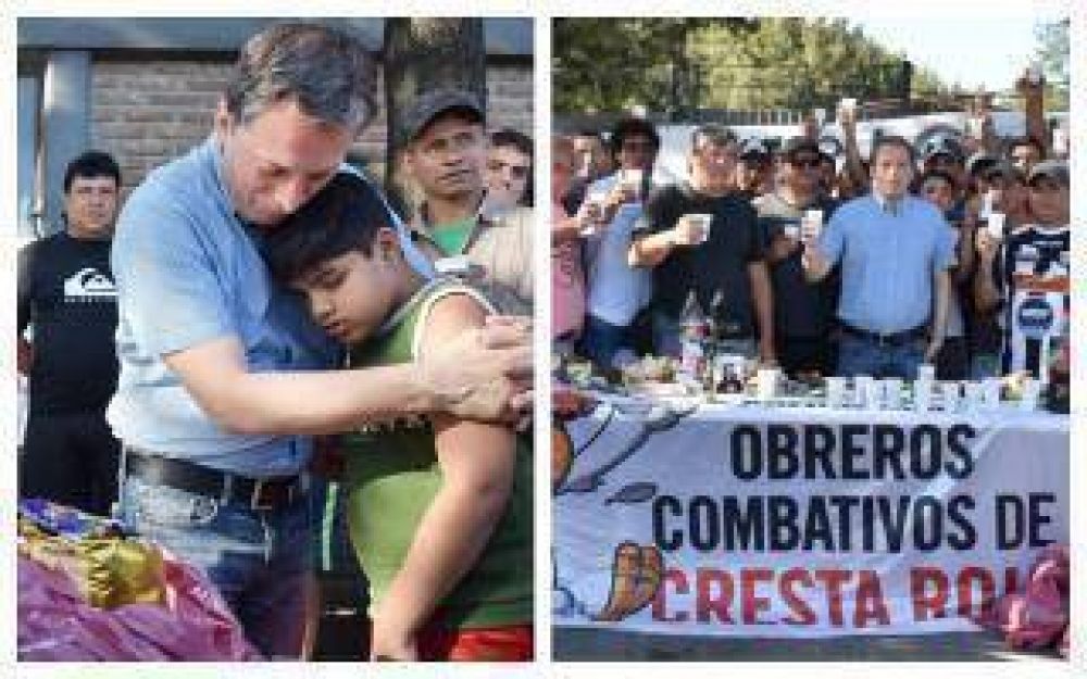 Echeverra: Gray comenz el ao brindando junto a trabajadores despedidos de Cresta Roja