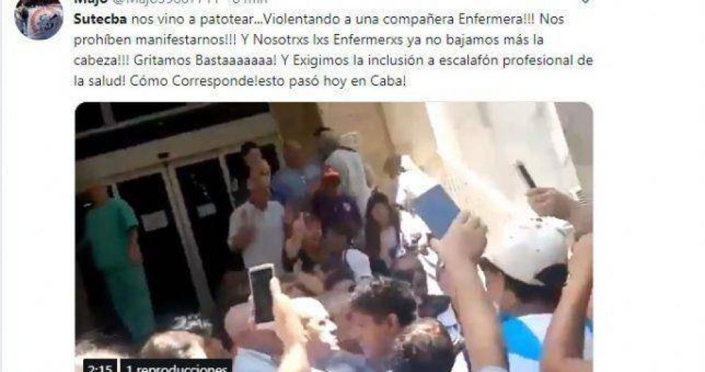 Enfermeras denunciaron que una patota de Sutecba las atac para acallar una protesta