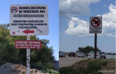Instalaron carteles se�alizadores en el sector playero