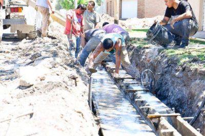 Avanza el cord�n cuneta en Barrio Sur