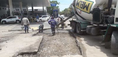 Macrocentro: el Municipio realiza nuevos trabajos de bacheo, se�alizaci�n y recambios de luminarias