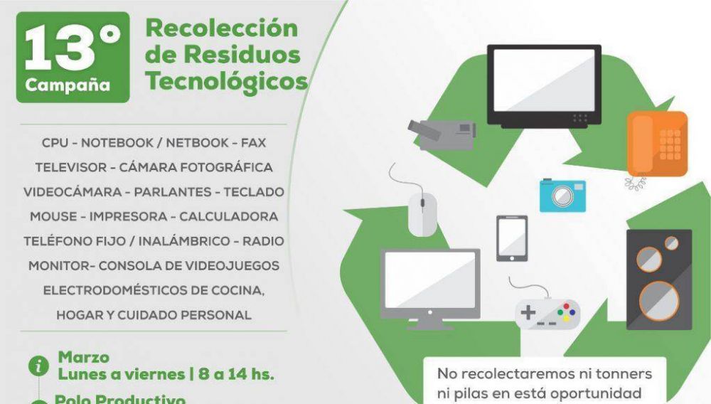 Comienza la 13 campaa de Recoleccin de Residuos Tecnolgicos