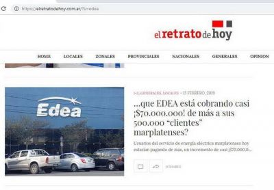 OCEBA le ordena a EDEA S.A. dejar sin efecto el arbitrario aumento, luego de leer �el Retrato��
