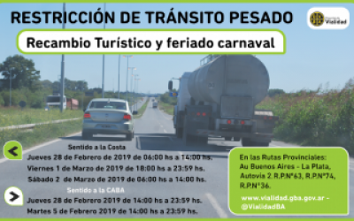 Restricci�n de camiones en rutas de la Provincia de Buenos Aires por el feriado de carnaval
