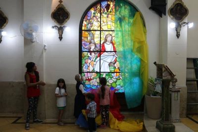 La capilla del Hospital de Ni�os, con nuevo vitral