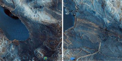 Una vista de los lagos patag�nicos, la primera imagen que revela el sat�lite Saocom 1A