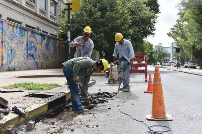 Encaran trabajos para mejorar el escurrimiento del agua en la zona del Parque Saavedra