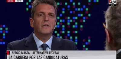 Sergio Massa sobre Cristina Kirchner: �No es tiempo de candidaturas de culto que pierdan en segunda vuelta con Macri�