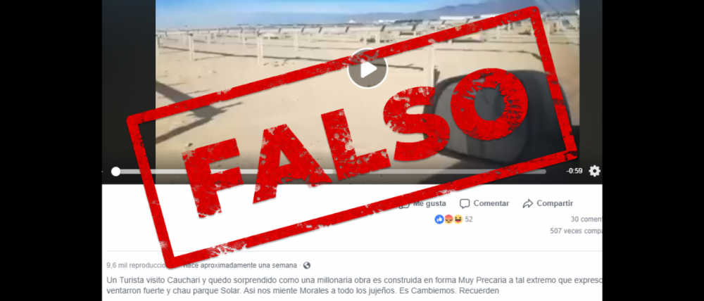 Es falso que se abandon y se destruy un parque solar en Jujuy