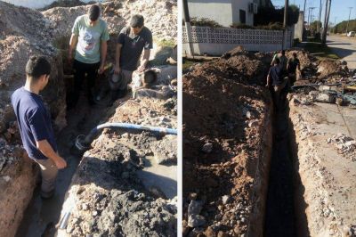 Solucionan inconvenientes en las redes de agua corriente y cloacas