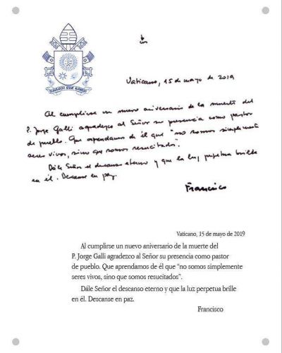 Presentaci�n del libro Salvados por Francisco y homenaje al Padre Jorge Galli