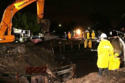 San Isidro comenz� con el montaje de los puentes ferroviarios del t�nel de Sarratea