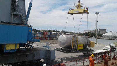 DHL traslad� planta de tratamiento de gas a Bah�a Blanca
