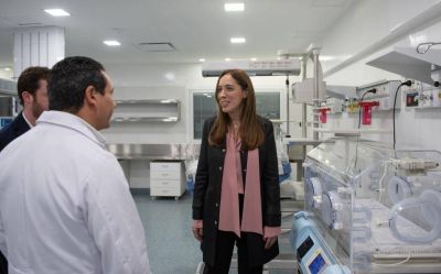 Visita sorpresa de Vidal: supervis� obras de renovaci�n del �rea de neonatolog�a del hospital de Merlo 