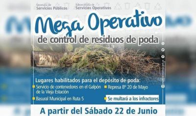 El Municipio multar� a los vecinos que arrojen sus residuos de poda en lugares no autorizados