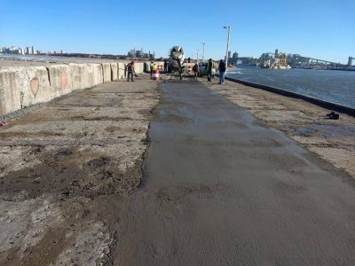 Comenz� la pavimentaci�n de la Escollera de Necochea