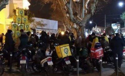 Protesta de trabajadores de Glovo: desde hace un a�o ganan el mismo salario