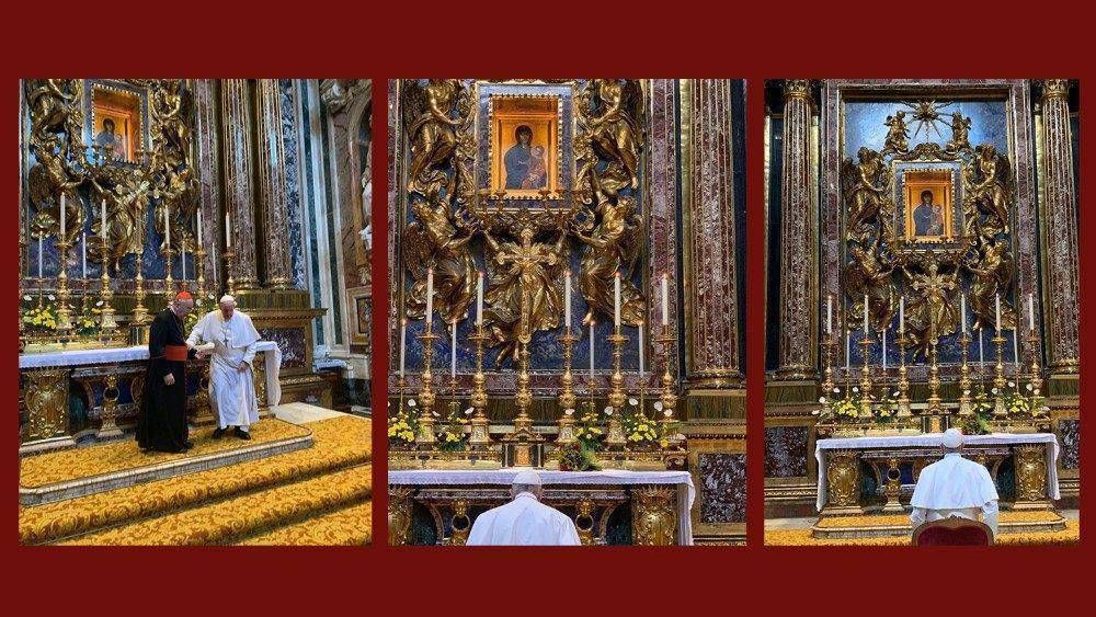 El Papa ora en Santa Mara La Mayor por su inminente Viaje Apostlico