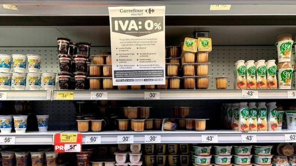 Por la quita del IVA, los precios de los alimentos bsicos tuvieron una baja de 0,8% en agosto