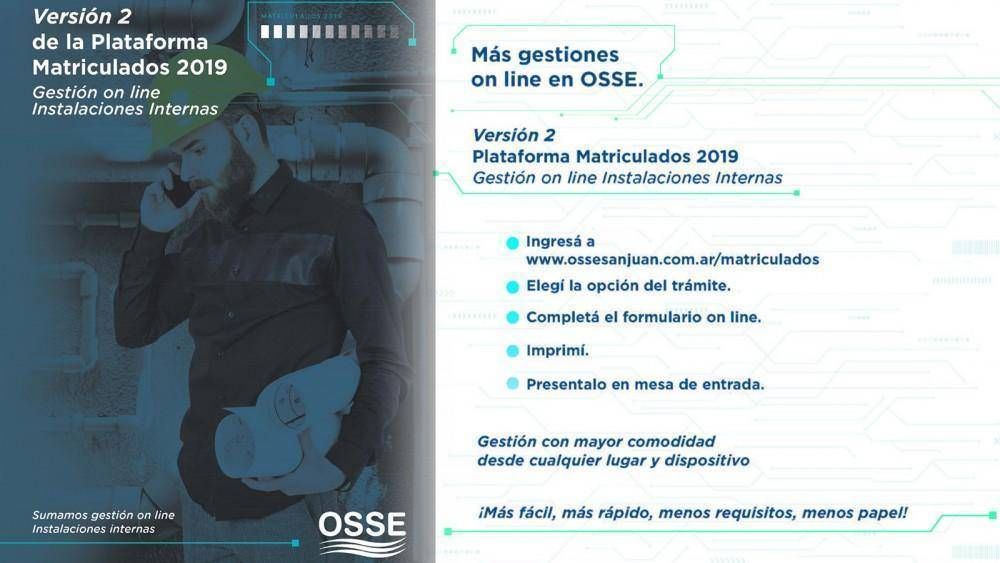 OSSE suma una nueva plataforma digital para gestionar trmites de matriculados