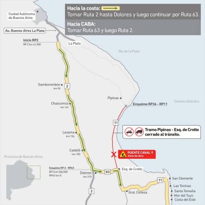 Por obras, desde este lunes permanecer� cerrado un tramo de la ruta 11