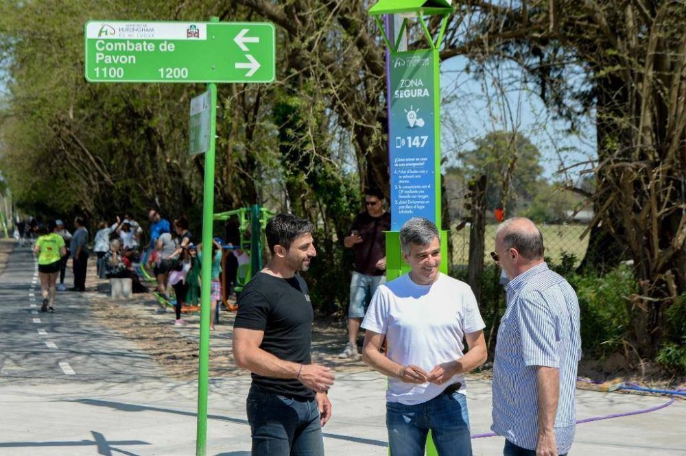 Zabaleta visit� el nuevo corredor aer�bico de las calles O'Brien y Combate de Pav�n acompa�ado de cientos de vecinos