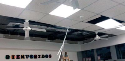 Docentes denunciaron que se cay� el techo de una escuela de Villa 31 que inaugur� Larreta en junio