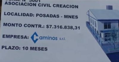 La Provincia prev� entregar en dos meses el edificio para la Asociaci�n Civil �Creaci�n�  