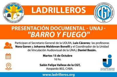 Ladrilleros presenta en la CGT el documental 