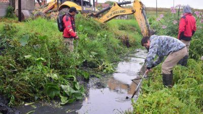 El Municipio desarrolló intensas tareas de mantenimiento de los desagües pluviales