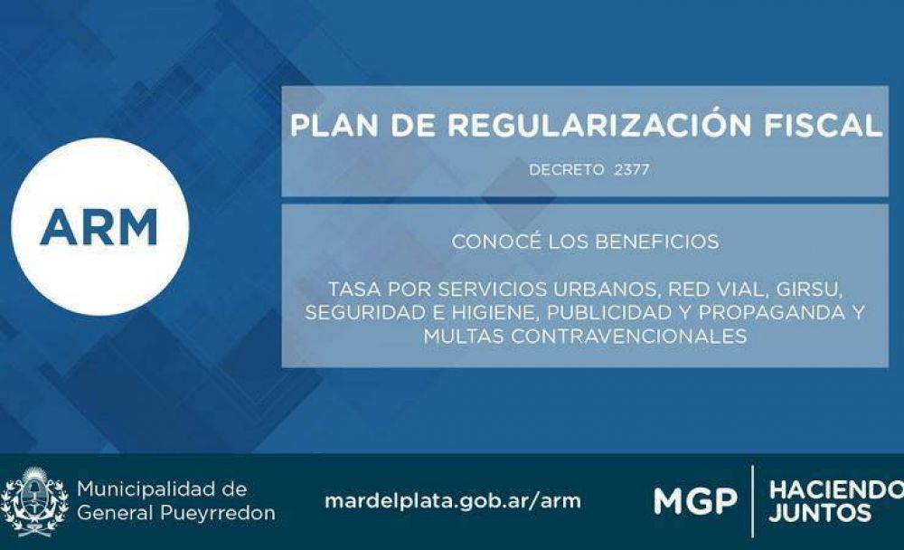 El Municipio extendi el plazo de Regularizacin Fiscal con un 80% de descuento